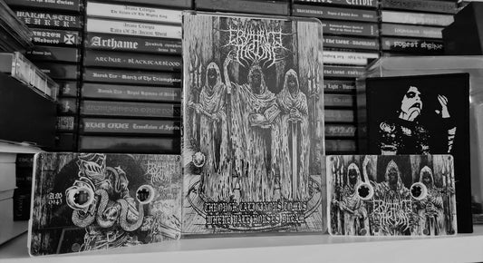 [SOLD OUT] ERYTHRITE THRONE "Through Calignous Tombs..." Deluxe Double Cassette Tape Set w/ patch [lim.100]