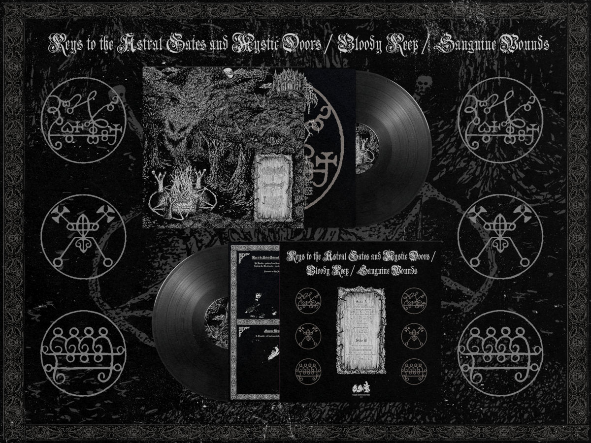 KEYS TO THE ASTRAL GATES AND MYSTIC DOORS / BLOODY KEEP / SANGUINE WOODS "3-way Split" vinyl LP (gatefold)