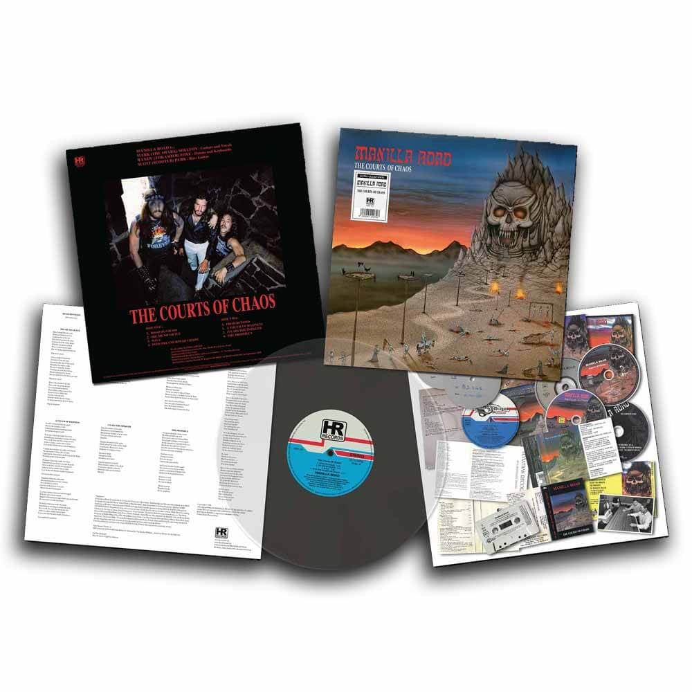 MANILLA ROAD "The Courts of Chaos" vinyl LP, clear vinyl with printed record jacket and insert