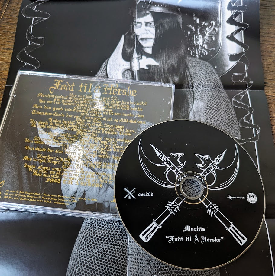 MORTIIS "Født Til Å Herske" CD , jewel case with fold-out insert, and pro-CD
