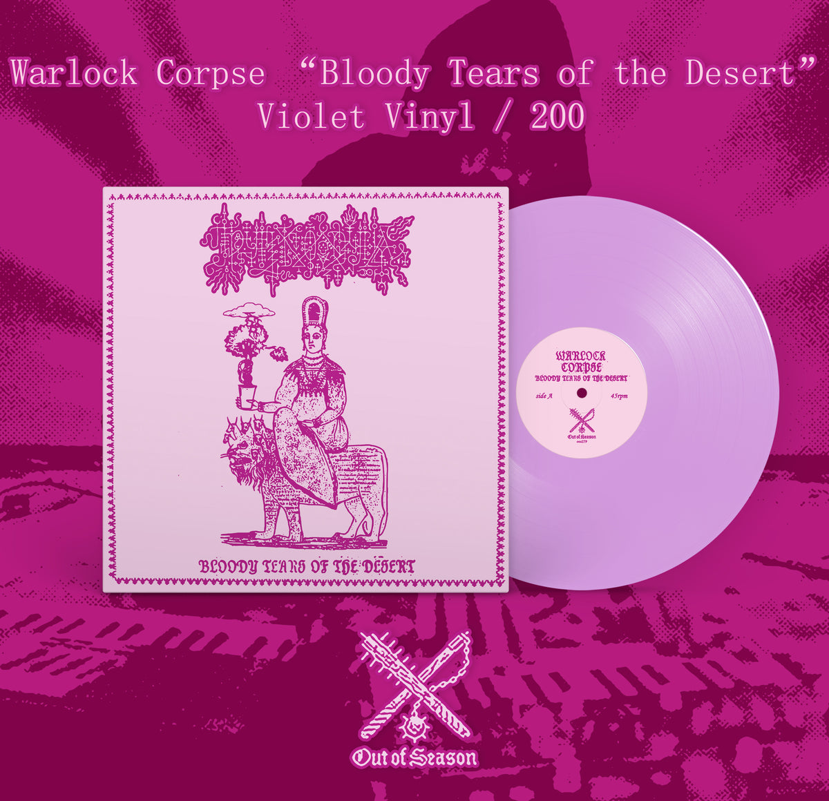 WARLOCK CORPSE "Bloody Tears of the Desert" Vinyl LP (w/ insert, 2 color options, lim.300) (Труп Колдуна)