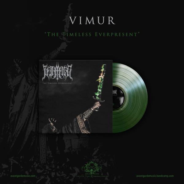 VIMUR "The Timeless Everpresent" vinyl LP, green vinyl with printed record jacket, product mockup
