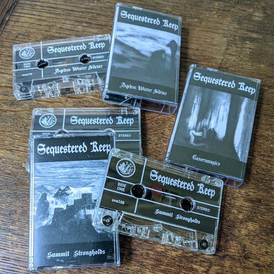 SEQUESTERED KEEP "Summit Strongholds" Cassette Tape, clear shell with white padprint, Norelco case and printed j-card