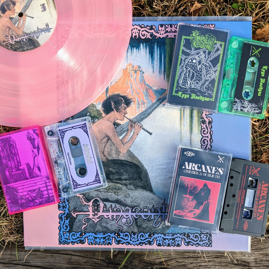 OUT NOW! Dungeontroll pink vinyl LP, plus 3 new cassette releases
