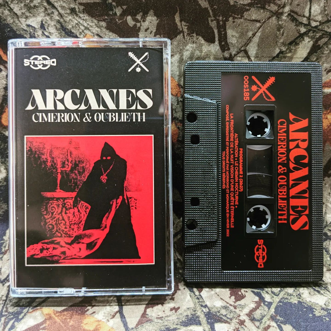 Final release announcement for Friday 11/11/22: OUBLIETH & CIMERION "Arcanes" cassette tape (/250)
