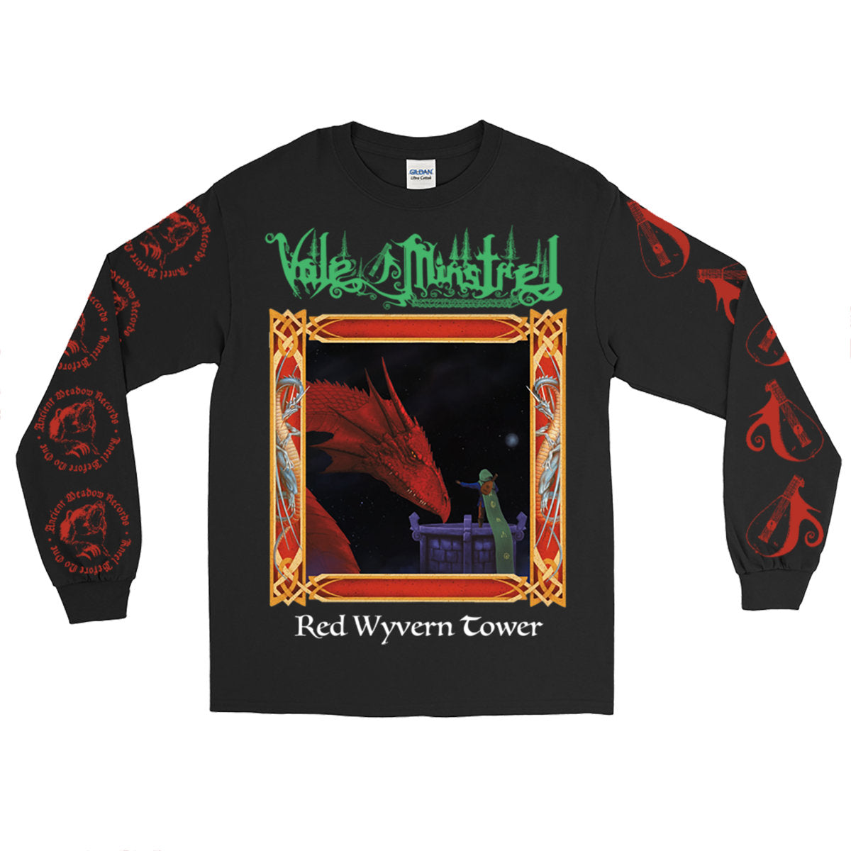 [SOLD OUT] VALE MINSTREL "Red Wyvern Tower" Long Sleeve Shirt [Black]