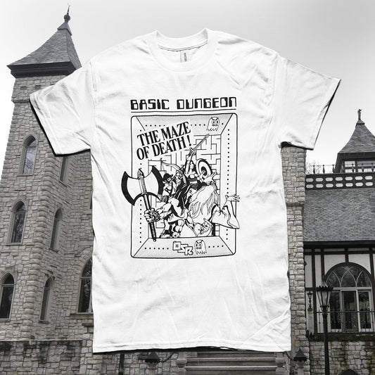 BASIC DUNGEON "Maze of Death" T-Shirt [White]