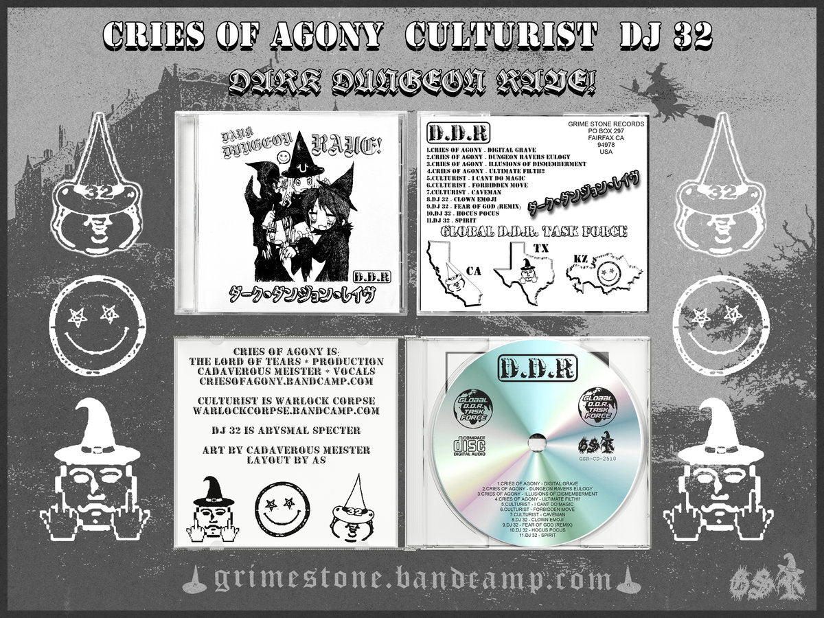 CRIES OF AGONY / CULTURIST / DJ 32 "Dark Dungeon Rave" CD (jewel case)