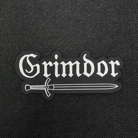 GRIMDOR "Logo" die-cut patch (black/white)