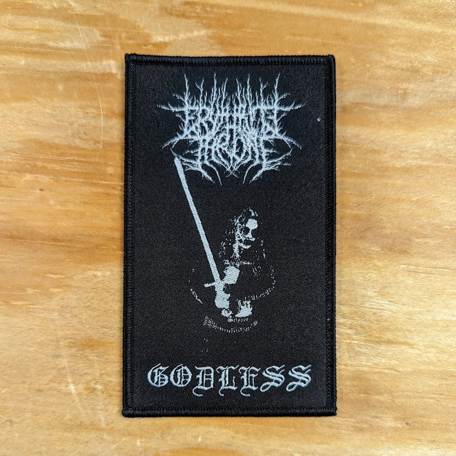 ERYTHRITE THRONE woven patch (black/white)