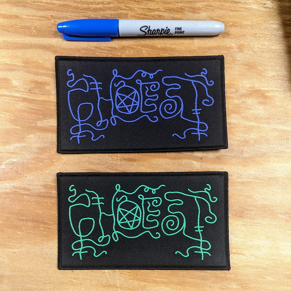 GHOËST woven patch (black/green or black/purple)