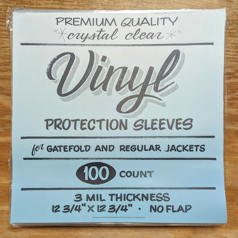 VINYL LP SLEEVES - Pack of 100 (Ultra Clear, 3mil, fits gatefold or regular jackets)