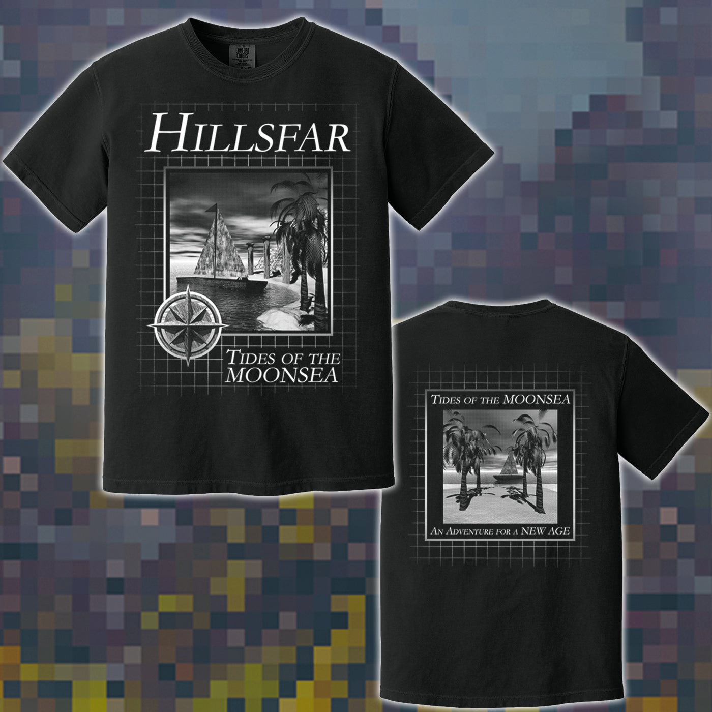 HILLSFAR "Tides" 2-Sided T-Shirt (Tie-Dye, Black or Pepper) *PREORDER*