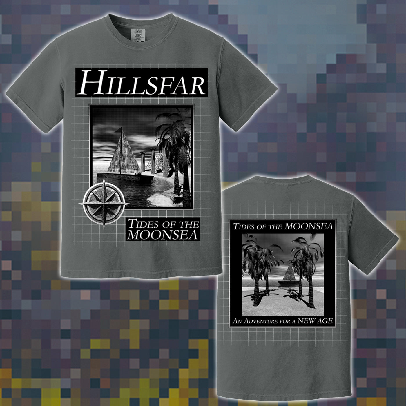 HILLSFAR "Tides" 2-Sided T-Shirt (Tie-Dye, Black or Pepper) *PREORDER*