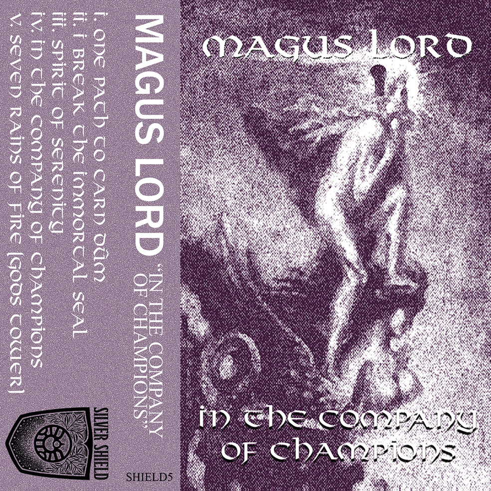 Cassette tape cover of 'Magus Lord' with text and graphic design on a purple background