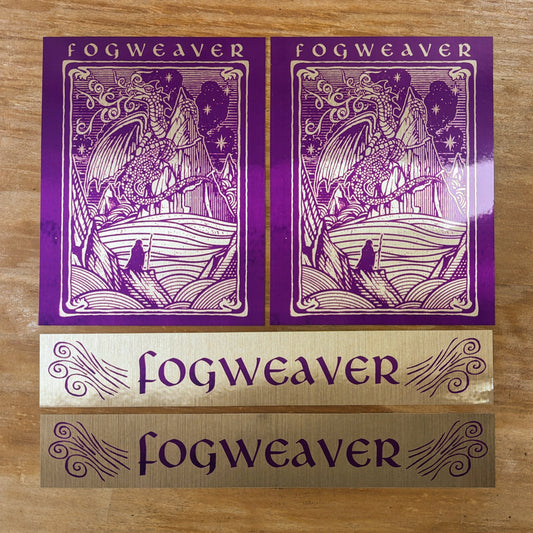 FOGWEAVER "Purple / Metallic Gold" Stickers (1 set for $3 or 2 sets for $4)