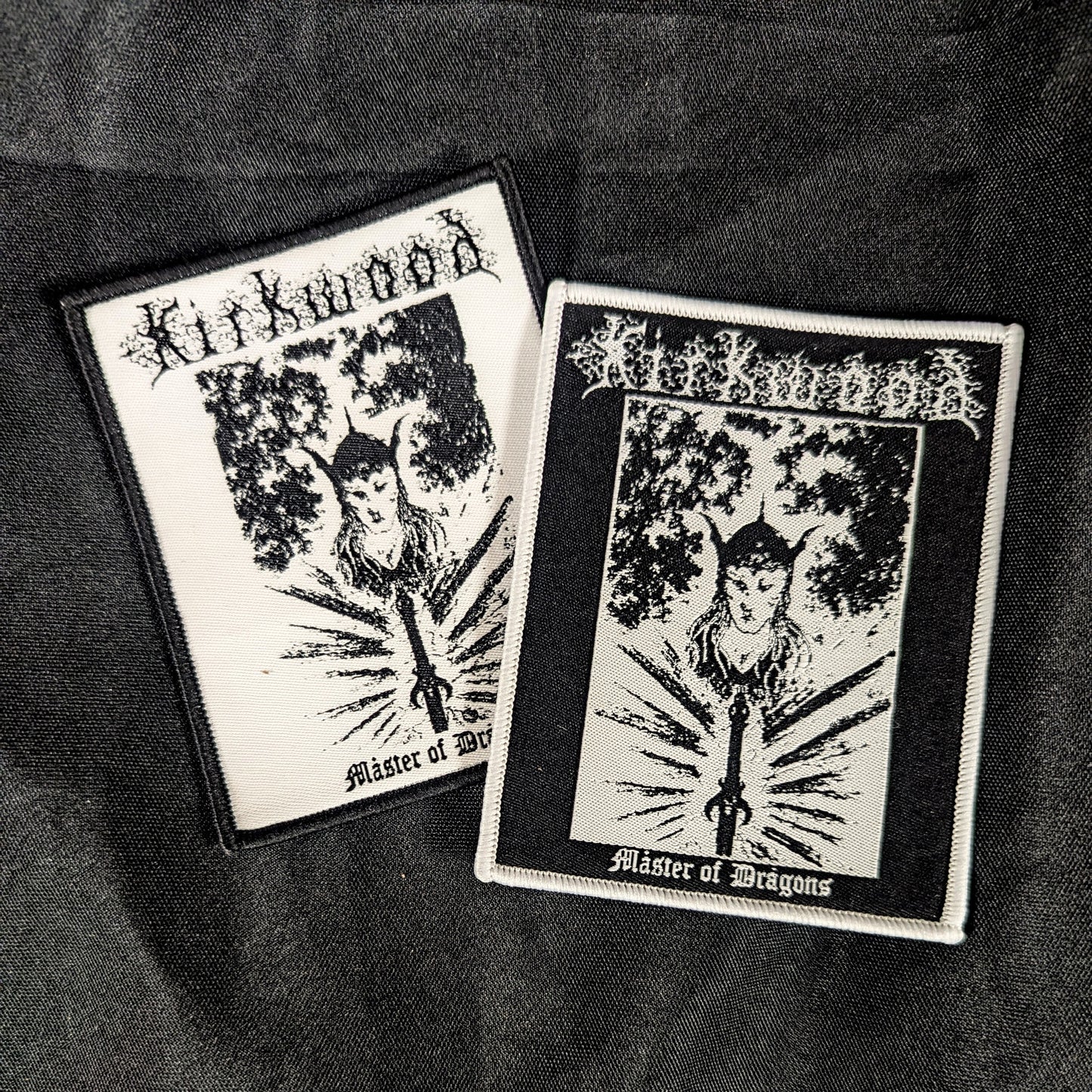 JIM KIRKWOOD "Master of Dragons" woven patch (2 color options)