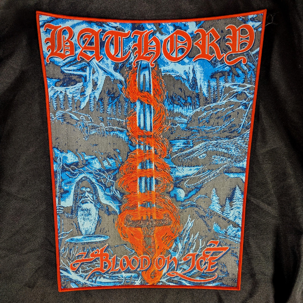 BLOOD ON ICE huge woven BACK PATCH