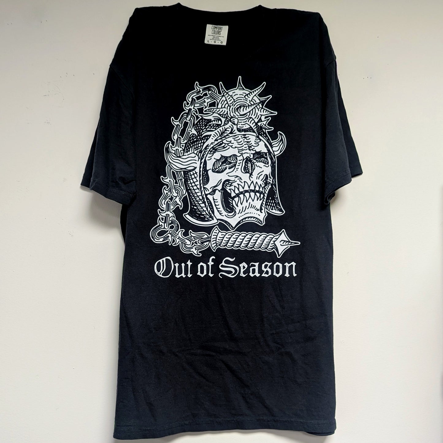 OUT OF SEASON "Skull N' Flail" T-Shirt [Black/Natural/Brown/Army] (Comfort Colors)
