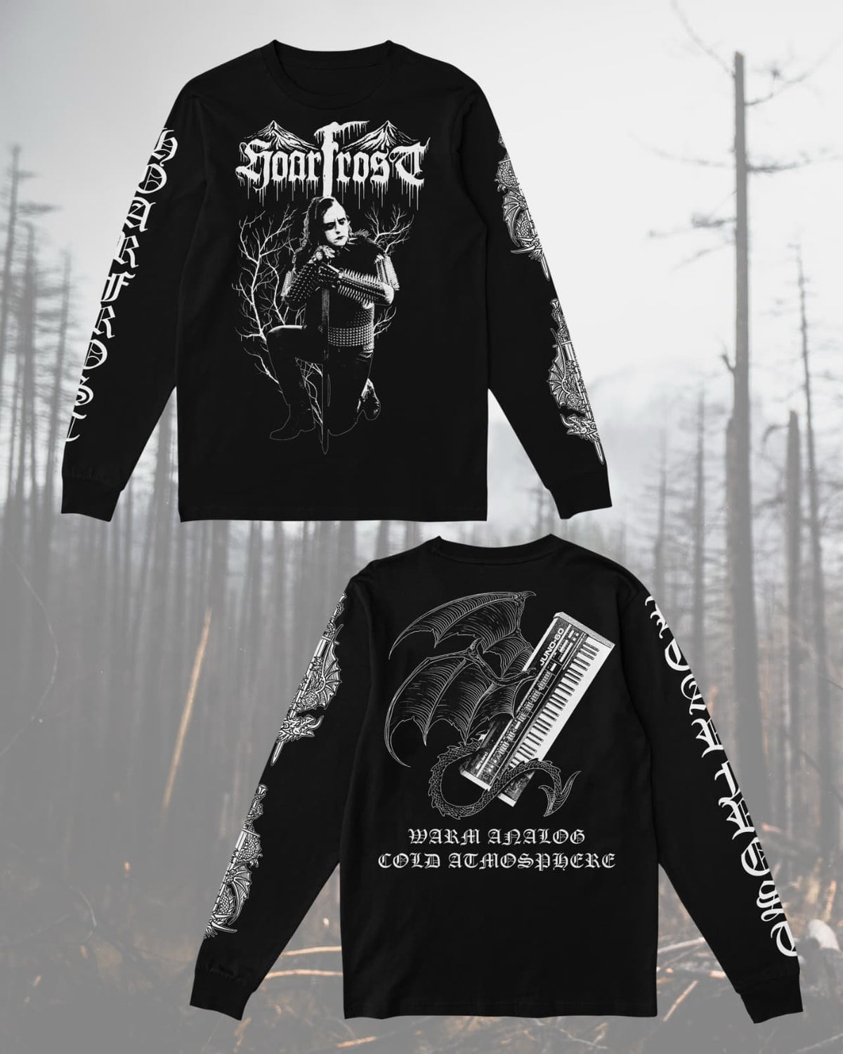 HOARFROST "Warm Analog Cold Synth" 4-Sided Long Sleeve Shirt [BLACK] *PREORDER*