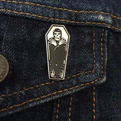 "Crimson Ghost Coffin" Metal Enamel Pin