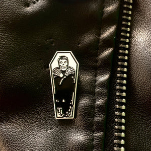 "Crimson Ghost Coffin" Metal Enamel Pin