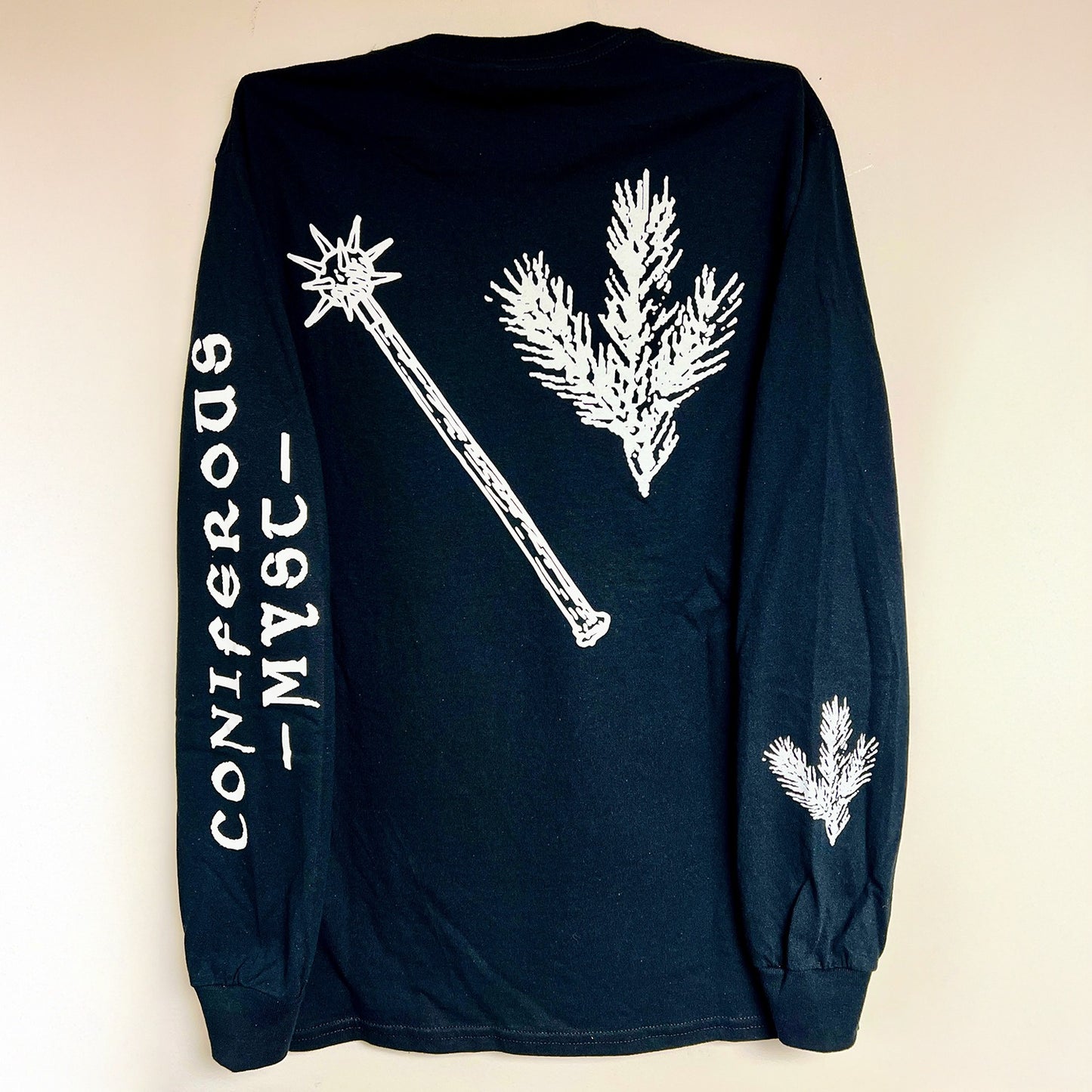 CONIFEROUS MYST "Vast Mountain Castles" 4-sided Long Sleeve Shirt [BLACK]