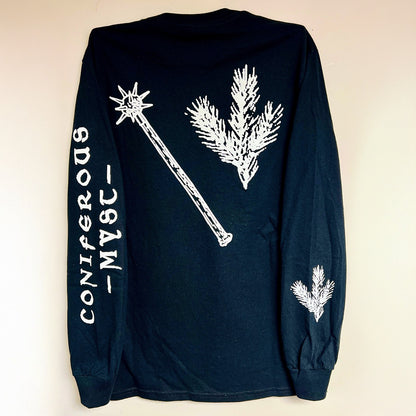 CONIFEROUS MYST "Vast Mountain Castles" 4-sided Long Sleeve Shirt [BLACK]