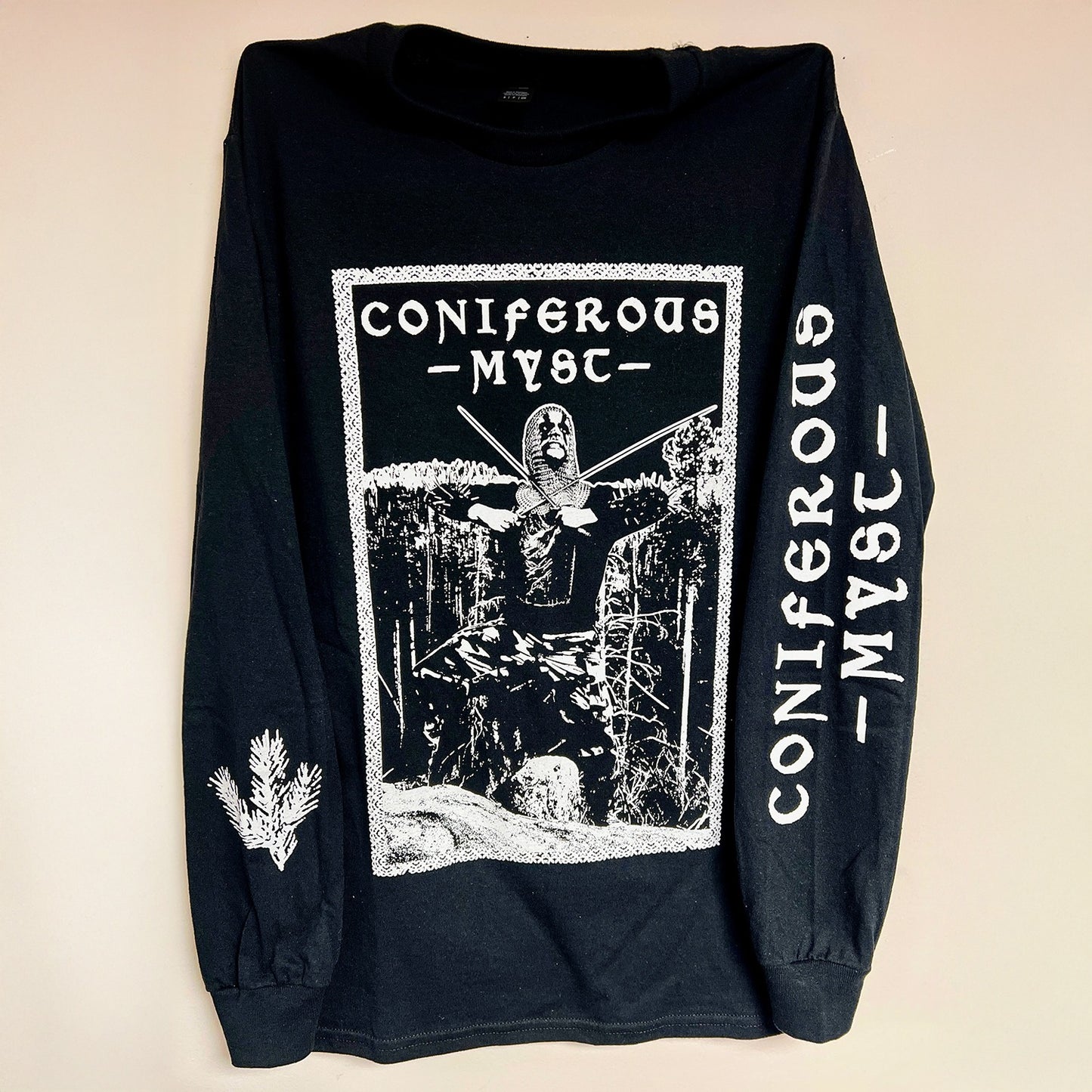 CONIFEROUS MYST "Vast Mountain Castles" 4-sided Long Sleeve Shirt [BLACK]