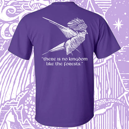 Fogweaver T-shirt, white ink on dark purple shirt, back