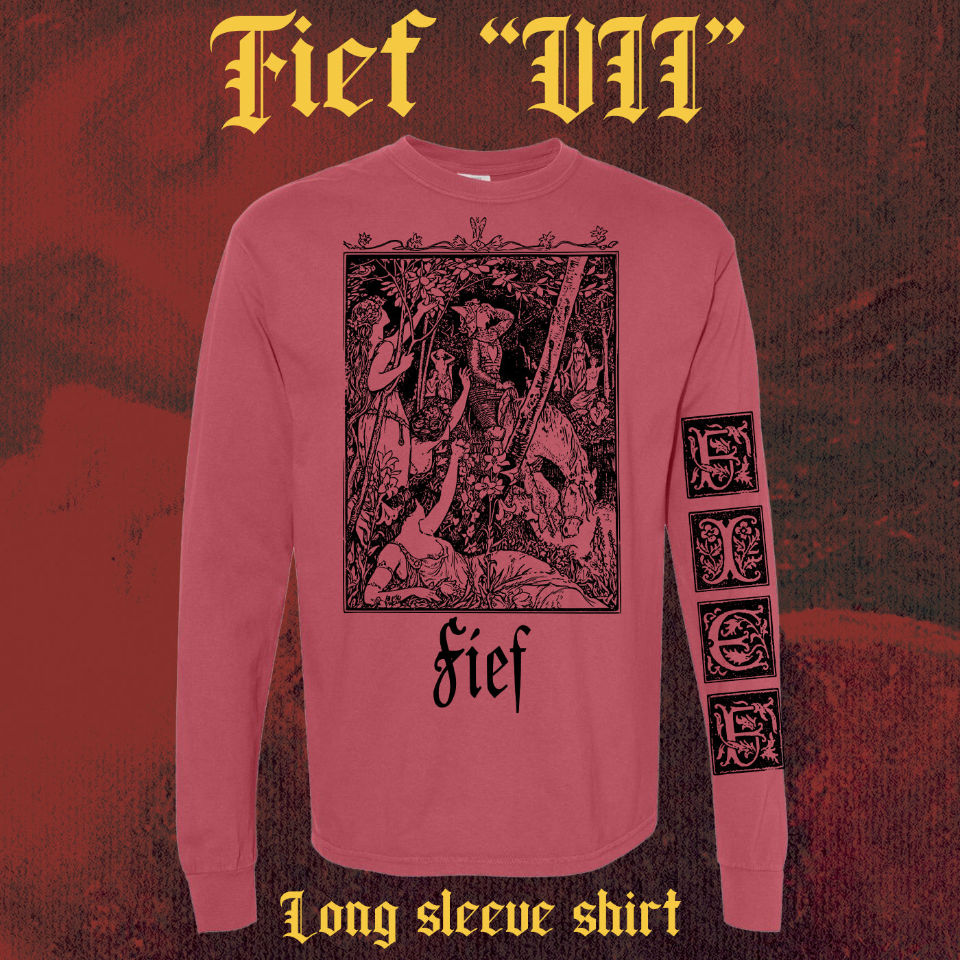 FIEF "VII" 2-sided Long Sleeve Shirt (2 garment options) [maroon red] *PREORDER*