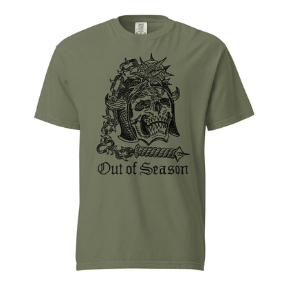 OUT OF SEASON "Skull N' Flail" T-Shirt [Black/Natural/Brown/Army] (Comfort Colors)