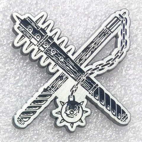 OUT OF SEASON "Weapons Logo" Metal Enamel Pins (Silver or Gold)