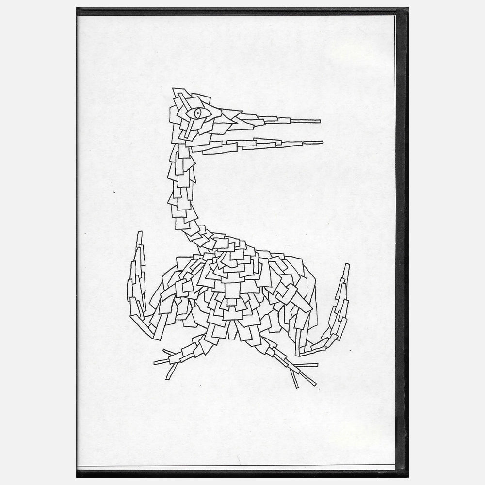 Framed black and white abstract art of a bird on a white background