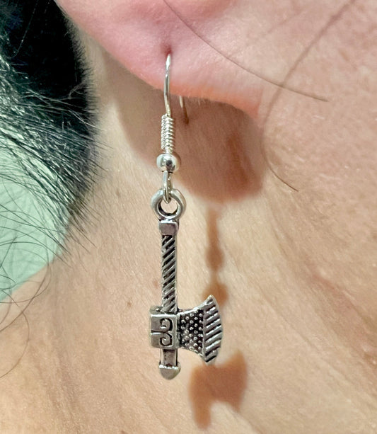 BATTLE AXE Dangler Earring (Antique Silver Finish)