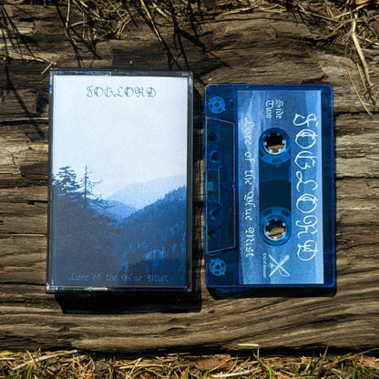 Tape cassette with 'Foglord' design on a wooden surface