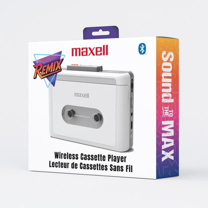 Maxell MXCP-P100WH Portable Cassette Player (Bluetooth or Wired, USB-C charging)