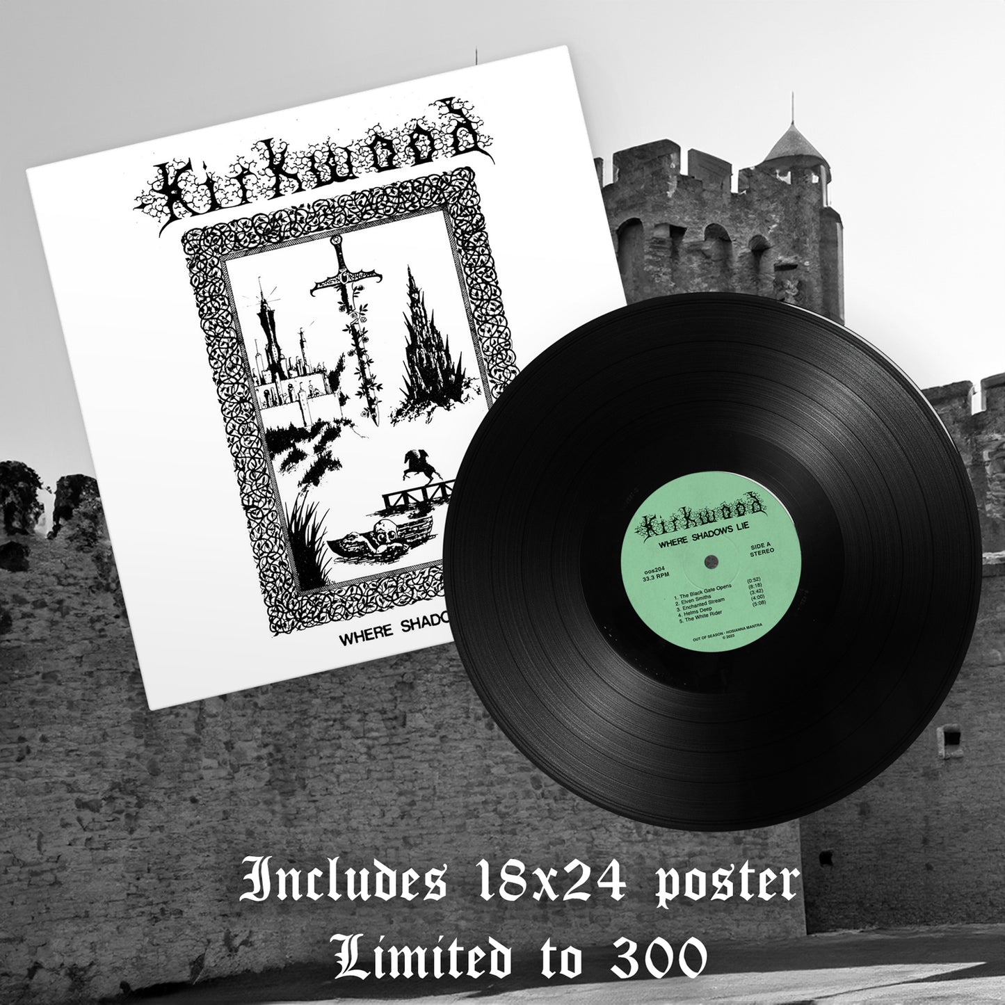 JIM KIRKWOOD "Where Shadows Lie" vinyl LP (w/poster - 2 color options) *PREORDER*