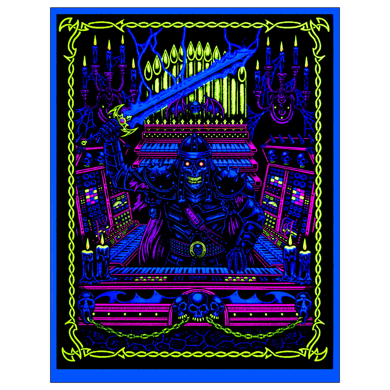 OUT OF SEASON x JOSH FREYDKIS "Test Your Might" Black Light Poster Art Print (#/100 screen print) *Ships Separately*