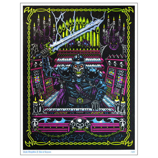 OUT OF SEASON x JOSH FREYDKIS "Test Your Might" Black Light Poster Art Print (#/100 screen print) *Ships Separately*