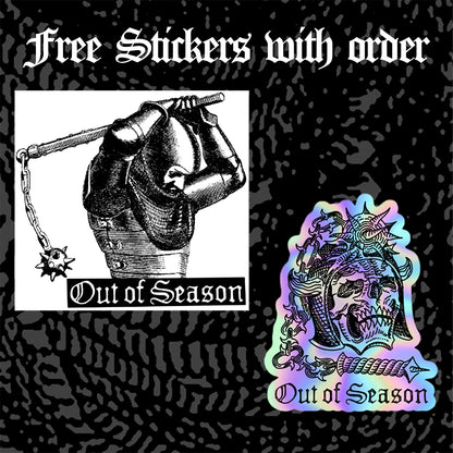 OUT OF SEASON "Flailing, Smashing" T-Shirt [2 color options, w/ free stickers]