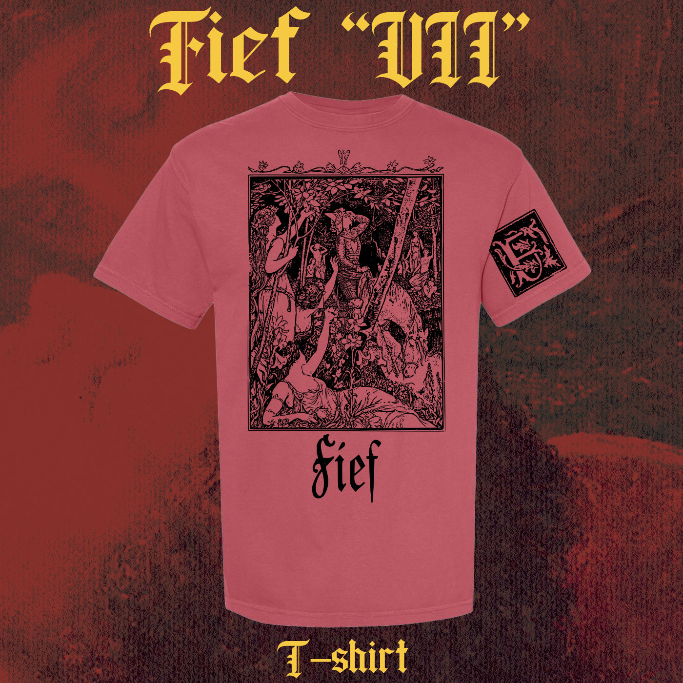 FIEF "VII" 2-Sided T-Shirt (2 garment options) [Maroon Red] *PREORDER*