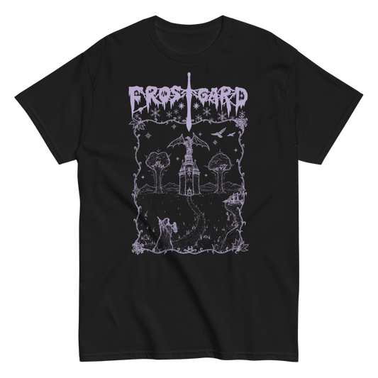 FROSTGARD 2-sided T-Shirt, black shirt with purple print, front