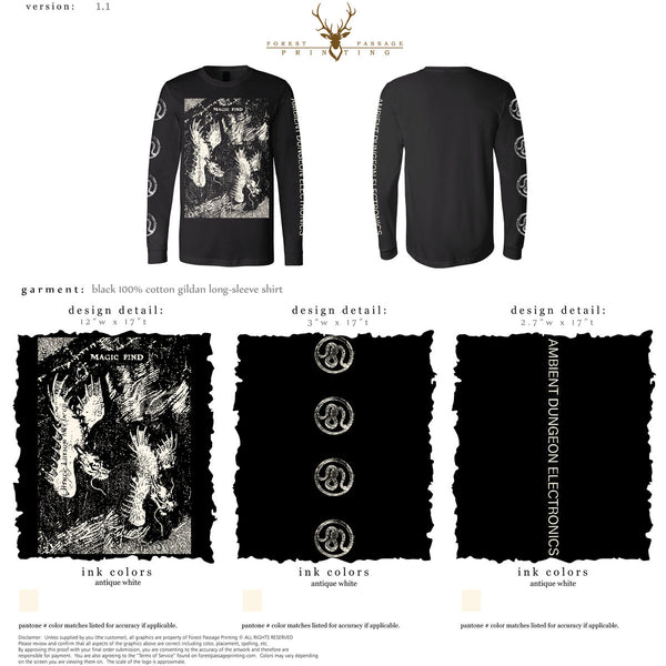 [SOLD OUT] MAGIC FIND "Ambient Dungeon Electronics" Long Sleeve Shirt [BLACK]
