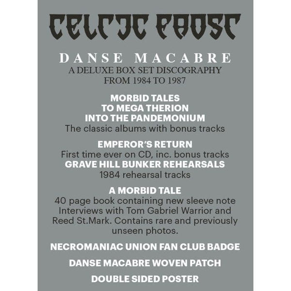 [SOLD OUT] CELTIC FROST "Danse Macabre" 5xCD Deluxe Box Set (w/ book, badge, poster, patch)