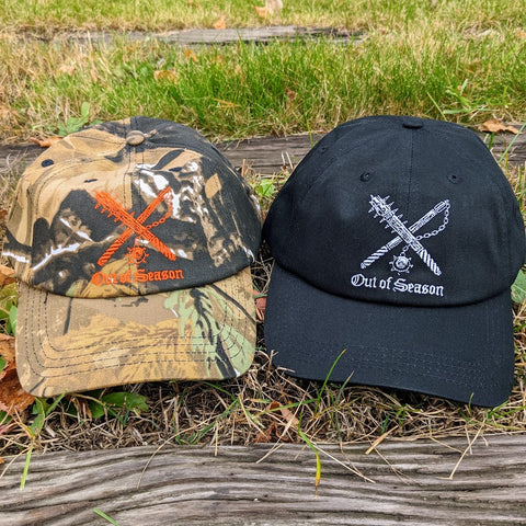 OUT OF SEASON "NEDSM" Embroidered Dad Hat [Camo/Orange or Black/White]
