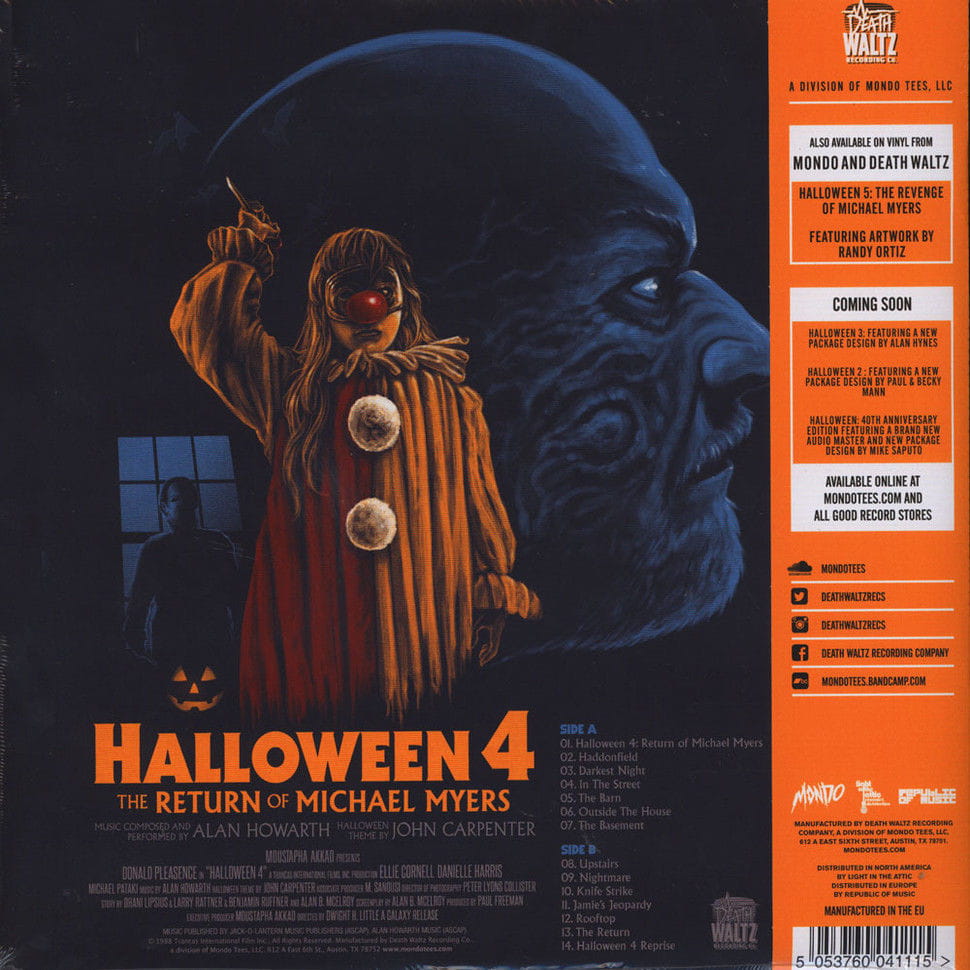 [SOLD OUT] ALAN HOWARTH "Halloween 4" OST vinyl LP (color, gatefold)