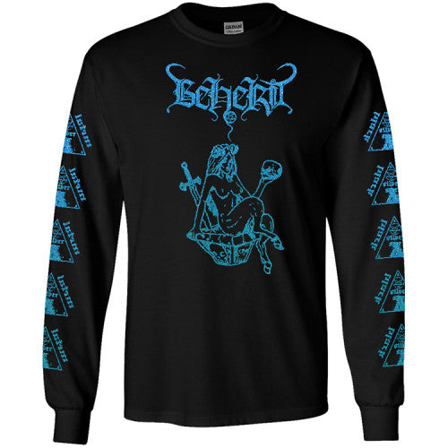 [SOLD OUT] BEHERIT "Promo 1992" Long Sleeve Shirt [Black w/ Metallic Blue Ink]