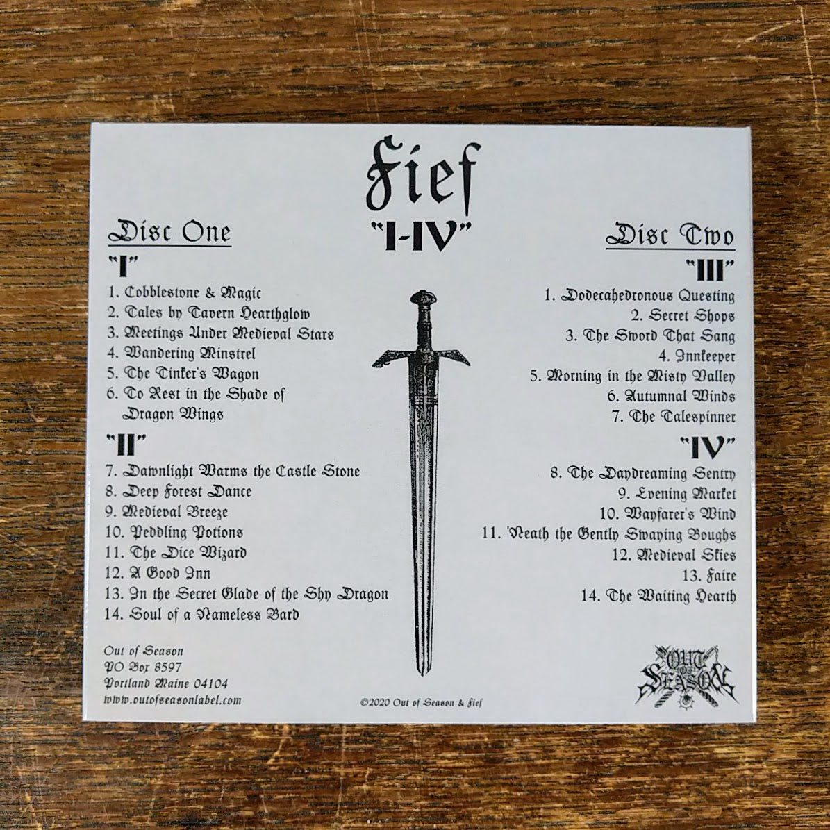[SOLD OUT] FIEF "I-IV" Double CD [2xCD digipak]