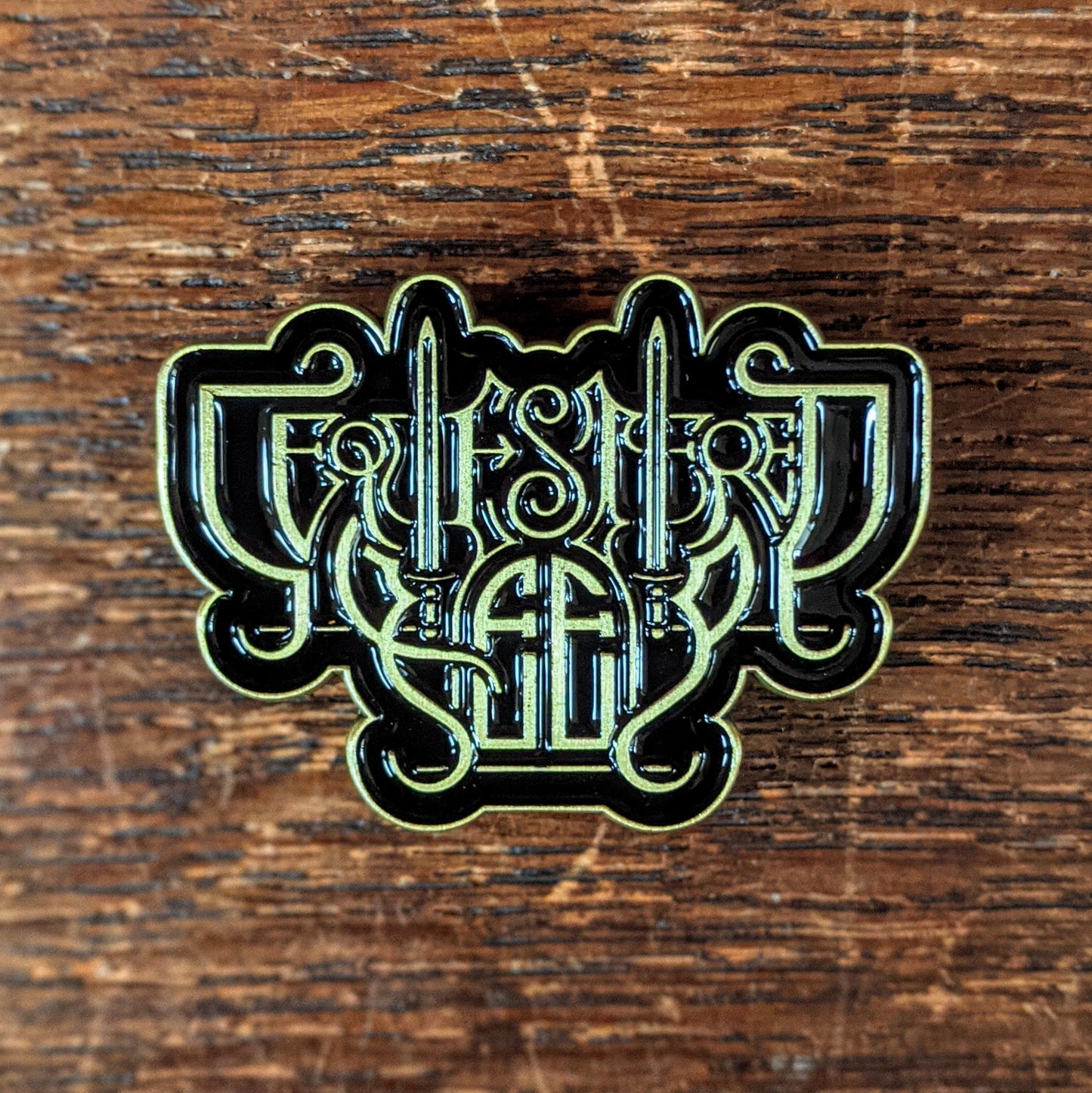 [SOLD OUT] SEQUESTERED KEEP "Logo" bronze metal enamel pin